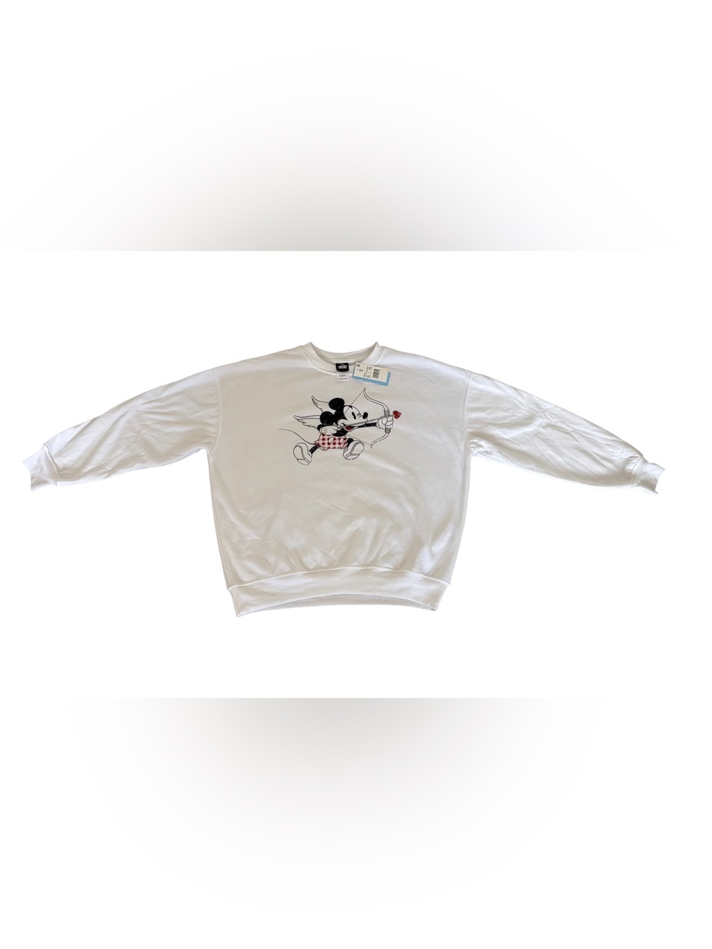 Vintage style Walt Disney White Crewneck Sweatshirt with Mickey Graphic